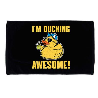 Funny Rubber Ducky Saying Im Ducking Awesome Duckie Microfiber Hand Towel