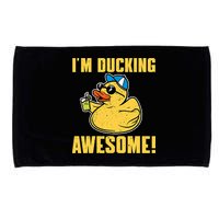 Funny Rubber Ducky Saying Im Ducking Awesome Duckie Microfiber Hand Towel