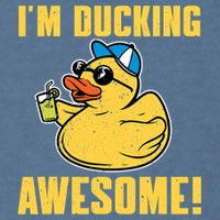 Funny Rubber Ducky Saying Im Ducking Awesome Duckie Garment-Dyed Sweatshirt