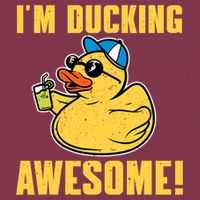 Funny Rubber Ducky Saying Im Ducking Awesome Duckie 16oz Travel Tumbler