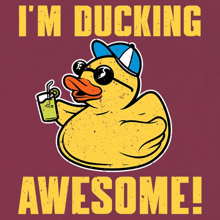 Funny Rubber Ducky Saying Im Ducking Awesome Duckie 16oz Travel Tumbler