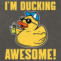 Funny Rubber Ducky Saying Im Ducking Awesome Duckie Cotton Canvas Backpack