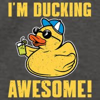 Funny Rubber Ducky Saying Im Ducking Awesome Duckie Vector Backpack