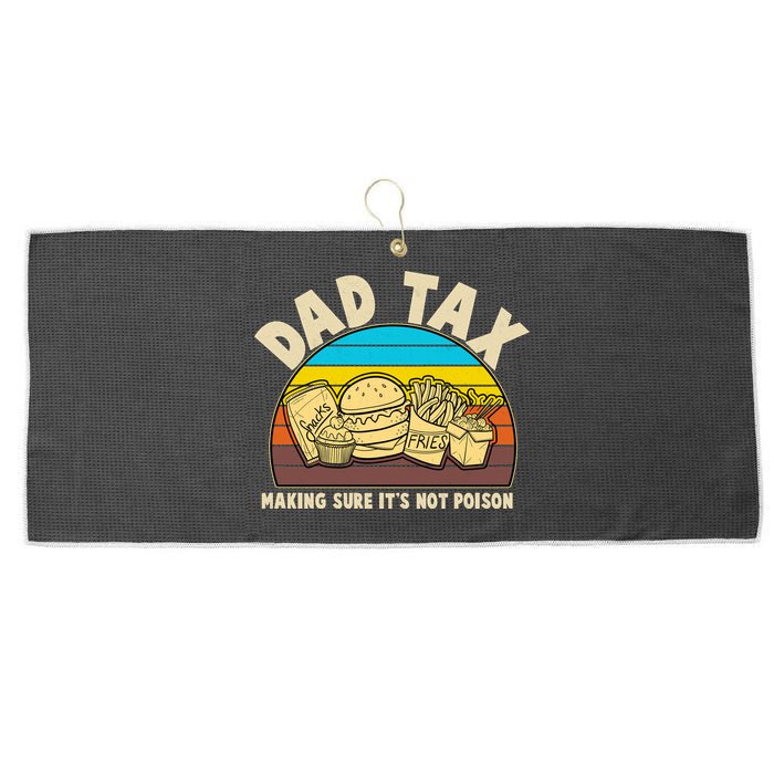 Funny Retro Dad Tax Making Sure Its Not Poison Large Microfiber Waffle Golf Towel