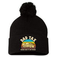 Funny Retro Dad Tax Making Sure Its Not Poison Pom Pom 12in Knit Beanie