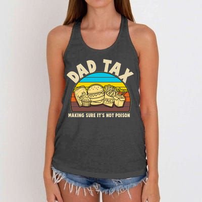 Funny Retro Dad Tax Making Sure Its Not Poison Women's Knotted Racerback Tank