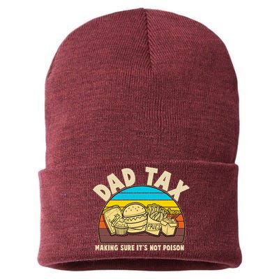 Funny Retro Dad Tax Making Sure Its Not Poison Sustainable Knit Beanie