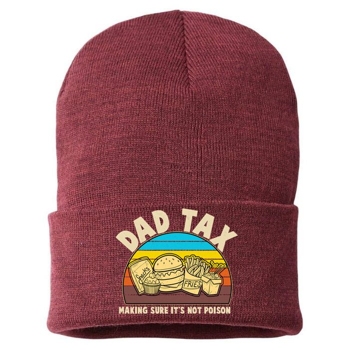 Funny Retro Dad Tax Making Sure Its Not Poison Sustainable Knit Beanie