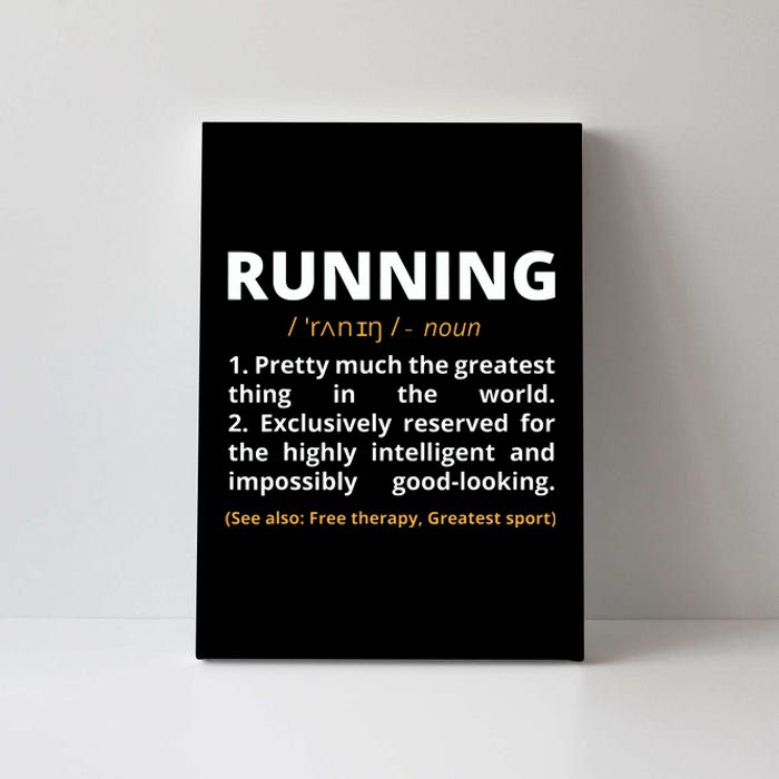 Funny Running Definition Noun Runner Track Field Gift Coach Canvas