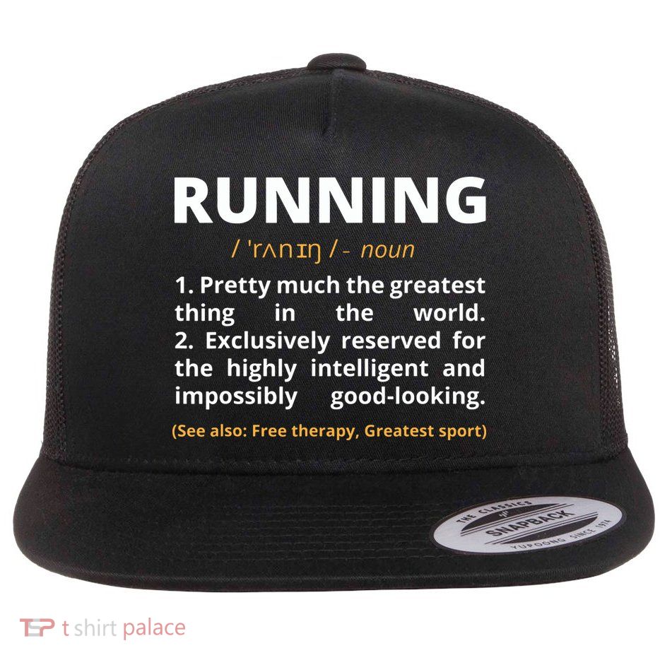 Funny Running Definition Noun Runner Track Field Gift Coach Flat Bill Trucker Hat
