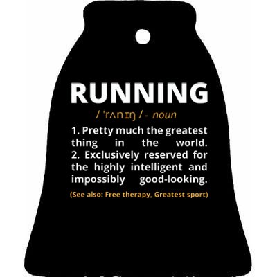 Funny Running Definition Noun Runner Track Field Gift Coach Ceramic Bell Ornament