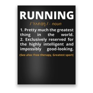 Funny Running Definition Noun Runner Track Field Gift Coach Poster