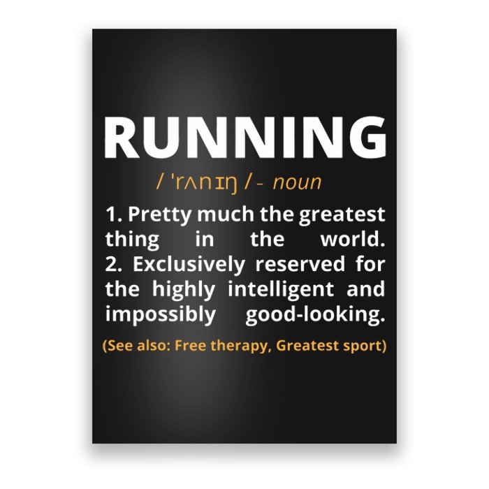 Funny Running Definition Noun Runner Track Field Gift Coach Poster