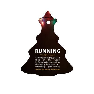 Funny Running Definition Noun Runner Track Field Gift Coach Ceramic Tree Ornament