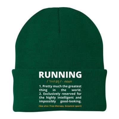 Funny Running Definition Noun Runner Track Field Gift Coach Knit Cap Winter Beanie