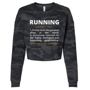 Funny Running Definition Noun Runner Track Field Gift Coach Cropped Pullover Crew