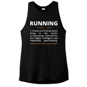 Funny Running Definition Noun Runner Track Field Gift Coach Ladies PosiCharge Tri-Blend Wicking Tank