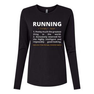 Funny Running Definition Noun Runner Track Field Gift Coach Womens Cotton Relaxed Long Sleeve T-Shirt