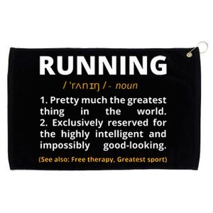 Funny Running Definition Noun Runner Track Field Gift Coach Grommeted Golf Towel