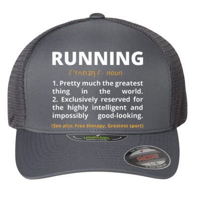 Funny Running Definition Noun Runner Track Field Gift Coach Flexfit Unipanel Trucker Cap