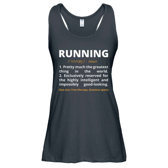 Funny Running Definition Noun Runner Track Field Gift Coach Ladies Essential Flowy Tank