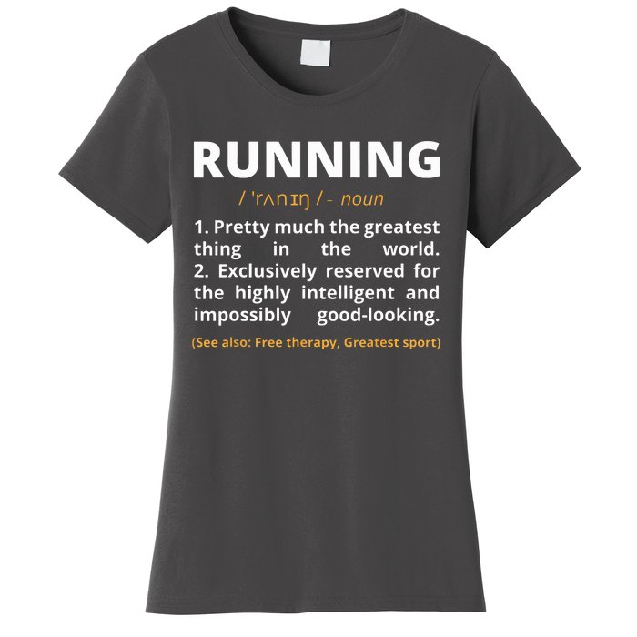 Funny Running Definition Noun Runner Track Field Gift Coach Women's T-Shirt