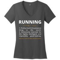 Funny Running Definition Noun Runner Track Field Gift Coach Women's V-Neck T-Shirt