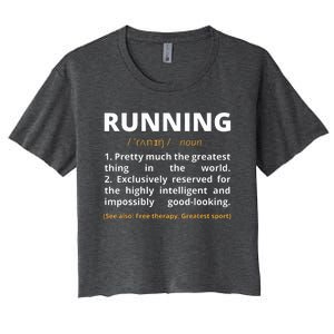 Funny Running Definition Noun Runner Track Field Gift Coach Women's Crop Top Tee