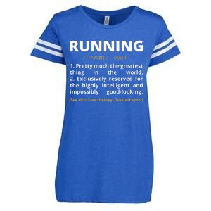 Funny Running Definition Noun Runner Track Field Gift Coach Enza Ladies Jersey Football T-Shirt