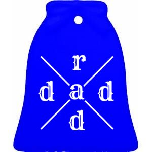 Funny Rad Dad Gift For Fathers Day Retro Style Art Cute Gift Ceramic Bell Ornament