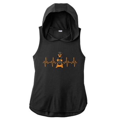 Funny Rottweiler Designs For  Rott Pet Lovers Ladies PosiCharge Tri-Blend Wicking Draft Hoodie Tank