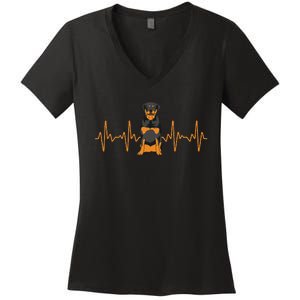 Funny Rottweiler Designs For  Rott Pet Lovers Women's V-Neck T-Shirt