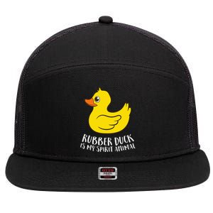 Funny Rubber Duck Spirit Animal 7 Panel Mesh Trucker Snapback Hat