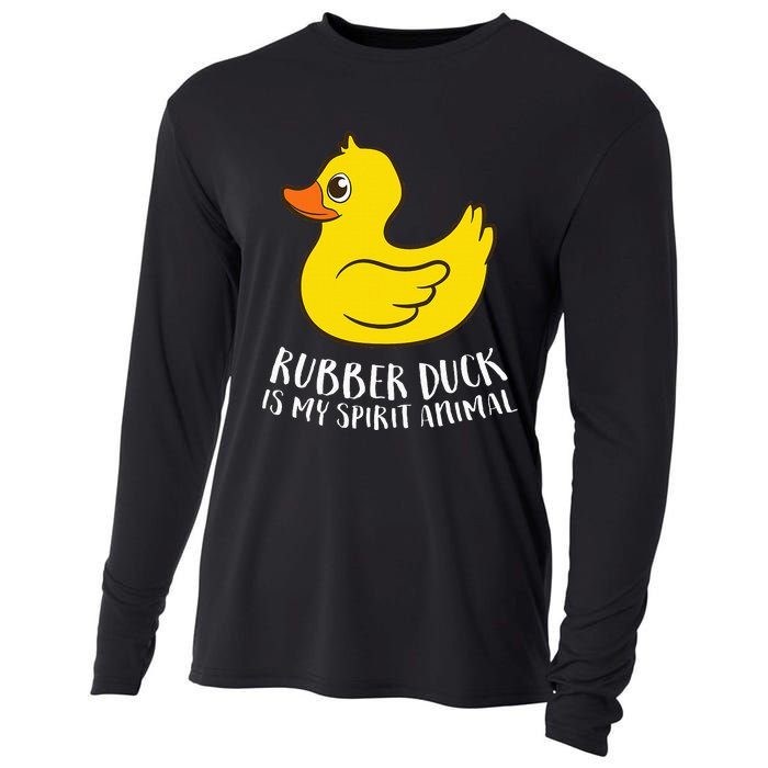 Funny Rubber Duck Spirit Animal Cooling Performance Long Sleeve Crew