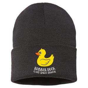 Funny Rubber Duck Spirit Animal Sustainable Knit Beanie