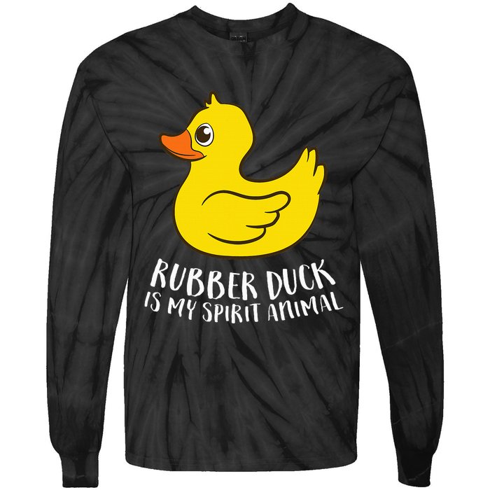 Funny Rubber Duck Spirit Animal Tie-Dye Long Sleeve Shirt