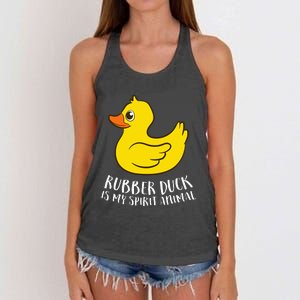 Funny Rubber Duck Spirit Animal Women's Knotted Racerback Tank