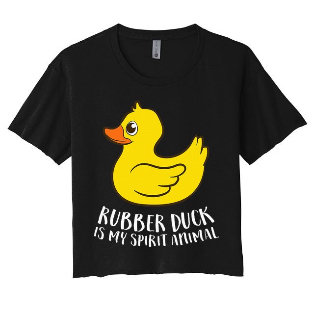 Funny Rubber Duck Spirit Animal Women's Crop Top Tee