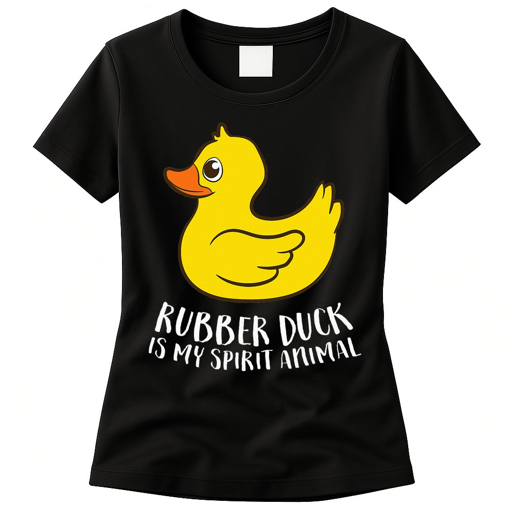 Funny Rubber Duck Spirit Animal Womens T-Shirt