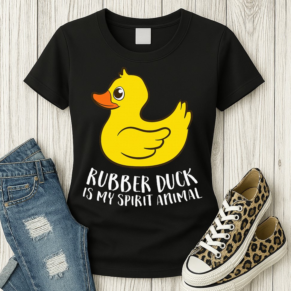 Funny Rubber Duck Spirit Animal Womens T-Shirt
