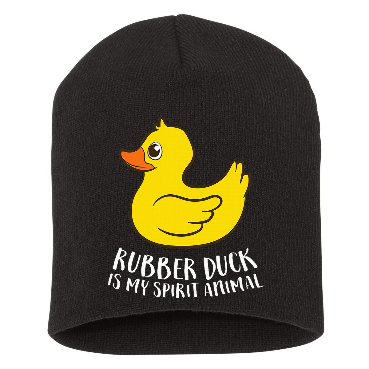 Funny Rubber Duck Spirit Animal Short Acrylic Beanie