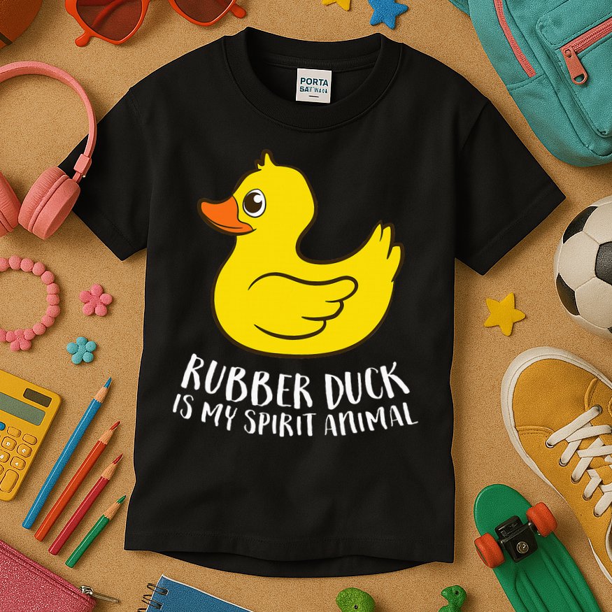 Funny Rubber Duck Spirit Animal Kids T-Shirt