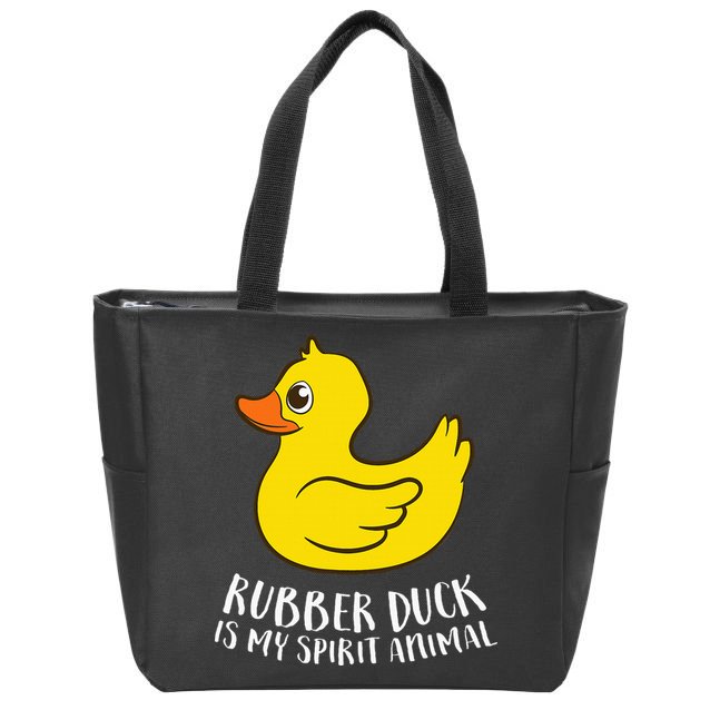 Funny Rubber Duck Spirit Animal Zip Tote Bag