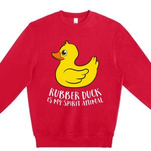 Funny Rubber Duck Spirit Animal Premium Crewneck Sweatshirt