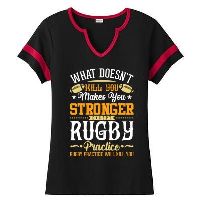 Funny Rugby Design Ladies Halftime Notch Neck Tee