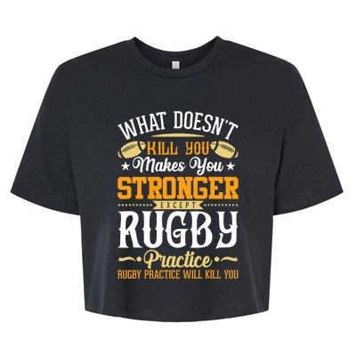 Funny Rugby Design Bella+Canvas Jersey Crop Tee