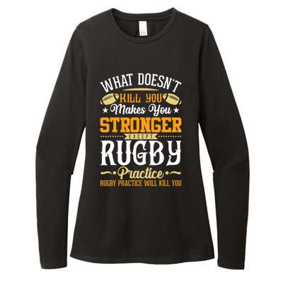 Funny Rugby Design Womens CVC Long Sleeve Shirt