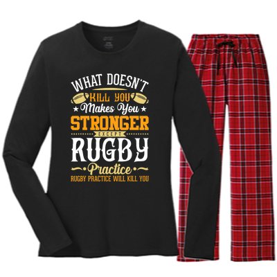 Funny Rugby Design Women's Long Sleeve Flannel Pajama Set 