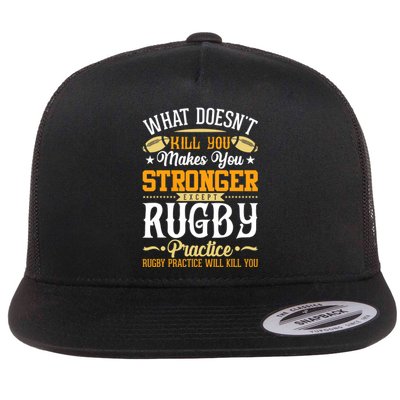 Funny Rugby Design Flat Bill Trucker Hat