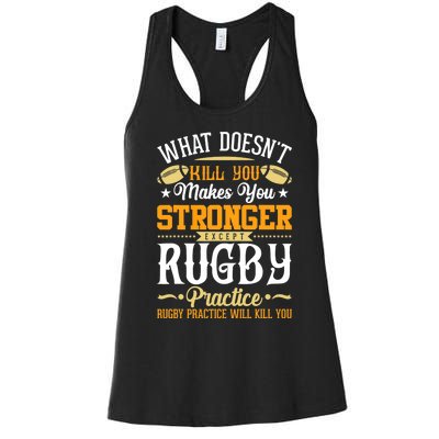 Funny Rugby Design Women's Racerback Tank